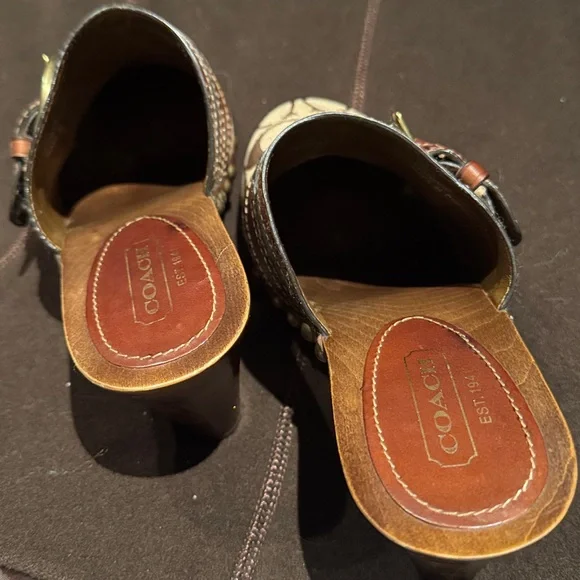 Coach Sable Signature Clog Mules with Stud Accents - Picture 7 of 7